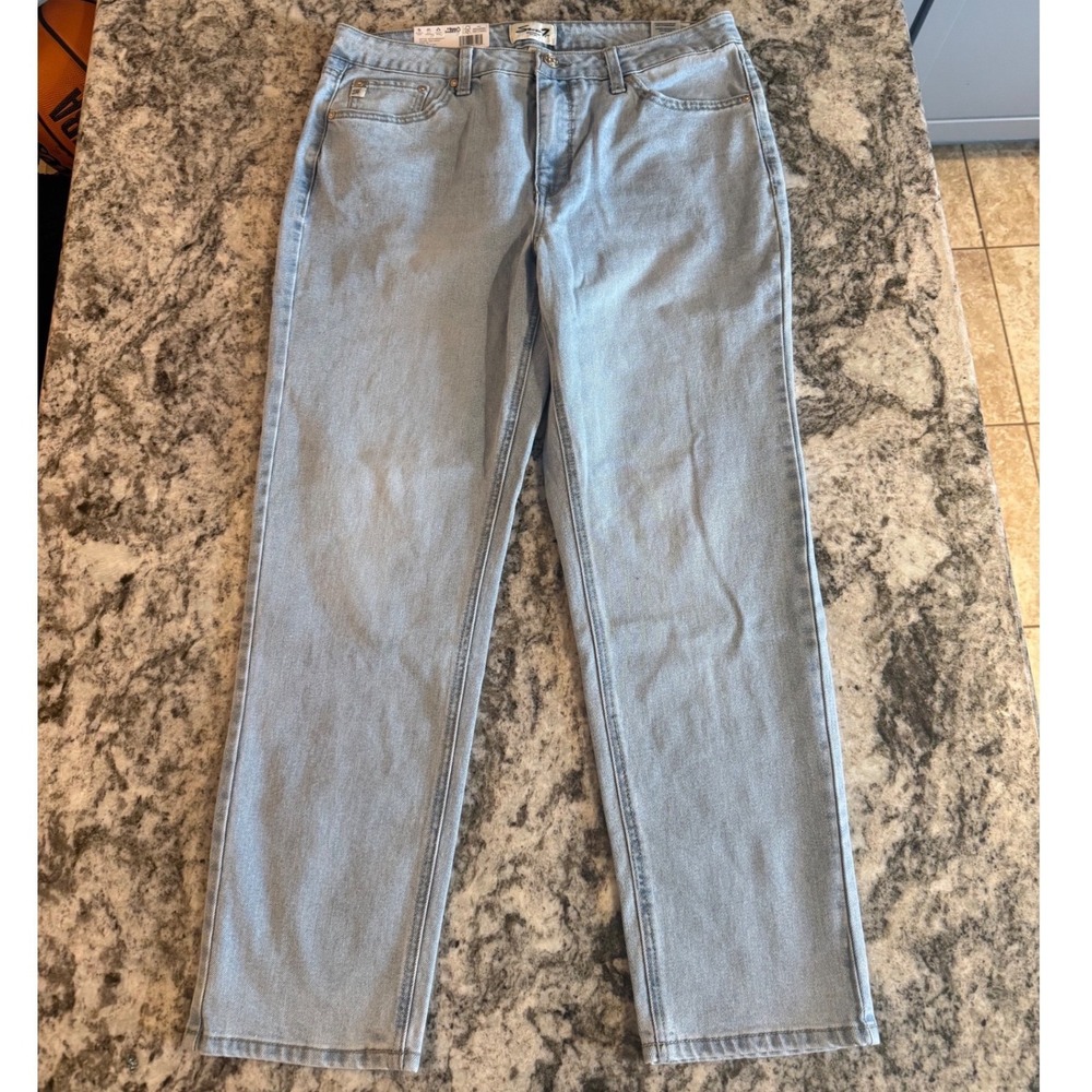 Seven7 90s Straight Jeans Key West Light‎ Wash High Rise MY1015BDE24 12 NEW